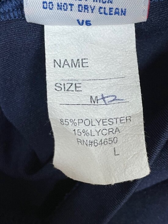 Vintage Varsity SBS Blue Yellow Cheerleader Uniform Top Shirt Size LARGE - Picture 2 of 4